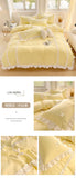 Korean Princess Style Bowknot Bedding Sets Lace Duvet Cover Fitted Sheet For Girl Woman Bedroom Decor Bed Linens Home Textiles