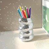 strange Disco Ball Spiral Vase Glass Tiles Flower Bottle Disco Ball Planter Mirror Vase Home Living Room Decor creative gifts