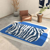 Zebra Striped Living Room Large Area Carpets Irregular Bedroom Carpet Blue Anti-slip Balcony Rugs Fluffy Soft Cloakroom Rug