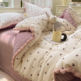 New Style Househould Quilt Bedroom 3D Bean Velvet Quilts Core Double Dormitory Autumn Winter Thickened Blanket