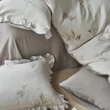 Vintage French Pastoral Flower Print Bedding Set 100% Cotton Double Yarn Soft Duvet Cover Flat/Fitted Bed Sheet Pillowcases 4Pcs