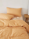 Ikeehome  Fre Cotton Floral Print Bedding Set Pure Color Duvet Cover Bed eet Quilt Cover All Seasons Universal Simple Sle 4-Piece...