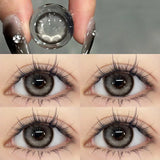 2Pcs Natural Eyes Black Contact Lenses for Eyes with Myopia Prescription Circle Soft Colored Large Diameter 14.5mm Lens