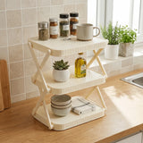 3-Layer Foldable Tray Rack Multi-functional Collapsible Prep Tray Rack Durable Space Saving Dish Storage Stand