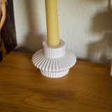 Pleated Gypsum Candle Holder Handmade Taper Candle Stand Modern Minimalist Home Decor Altar Wedding Holiday Table Centerpiece