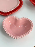 Creative Pink Bead Dots Ceramic Heart Dinner Plate Tableware Home Dessert Cake Plate Porcelain Salad Plate Kitchen Utensils New