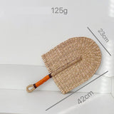 Seagrass Fan Braided Grass Woven Wall Hanging Straw Fan Decoration Vietnamese Fan Decor For Coastal Theme Cultural Enthusiasts