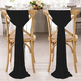 12Pcs Wedding Chair Sashes 7x108Inch Sheer Chiffon Chair Fabric Covers for Party Christmas Bridal Baby Shower Wedding Decoration