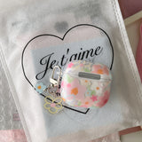 Glitter Orange Flowers + Pendant Case Suitable for Apple for Airpodspro2 Case/For Airpodspro Case/For Airpods4 Case/For Airpods3 Case/For Airpods2 Case/Fashionable Women's Earphone Case/Simple Earphone Case/