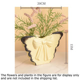 Lovely Pink Butterfly Ceramic Vase Table Decoration Artificial Flower Flowers Arrangement Bowknot Vases Room Aesthetic Decor