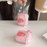 Pink Strawberry AirPods4 Case for Airpods Pro3 Pro 2 3 Air pods AirPod Pro2 with Key chain Bluetooth Headphone Protective Cover