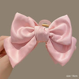Cute double-sided hair accessory shark clip oversized bow satin French style fresh three-dimensional princess bow temperament