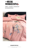 Flowers Embroidery Bedding Set Light Luxury Brushed Four-Piece Set Girl Bedroom Decor King Duvet Cover Set Bed Sheet Pillowcases