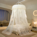 New Hung Dome Bed Canopy Mosquito Net for Girl Women Lace Yarn 2 Layers Round Dome Tent Curtain Room Decor