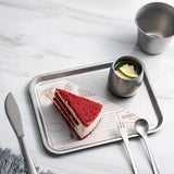 Square Stainless Steel Plate Retro Food Trays Dessert Steak Breakfast Trays Dinner Plates Kitchenware Hotel Supply