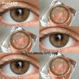 1 Pair Colored Contact Lenses Natural Brown Pupils Blue Eyes Contact lenses Gray Soft Contacts 14.50mm