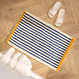 Tufting Blue Stripe Bathroom Mat Bathmat Long Living Room Carpet Bedside Rug Soft Bedroom Floor Tidy Pad Aesthetic Home Decor