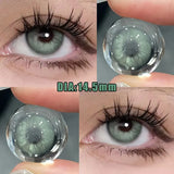 2Pcs Korea Colored Contact Lenses Prescription Myopia Degree -0.00 to-8.00 Blue Makeup Soft Lens Eye Beauty Pupil Lan Cat