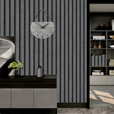 New Black and Gray Grille Imitation Wood Grain Self-adhesive Waterproof Wallpaper New Chinese Style Background Wall Wallpaper