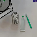 Creative Spiral Pen Holder Multifunctional Stainless Steel Desktop Storage Rack Bathroom Toothbrush Box Student Gifts