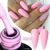 7ml Rubber Base Nail Gel Polish Nude Milky White DIY Nail Art Soak Off Gel Polish Semi Permanent Painting UV Vernis