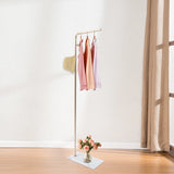 Modern Metal Coat Rack with Marble Base - 3-Hook Freestanding Entryway Organizer for Jackets, Hats, Bags, Umbrellas & Scarves