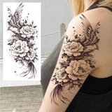 1 Sheet Realistic Flying Birds Flowers Temporary Tattoos For Women Girls Waterproof Long Lasting Fake Tattoo Sticker 3D Body Art