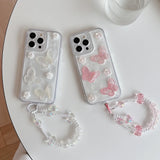 3D Butterfly Bracelet Phone Case For iPhone 16 15 14 13 12 11 Pro X XR XS Max Soft TPU Shockproof Back Cover