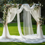 Ikeehome  Set of 2 Wedding Arch Mesh Draping Fabric Sheer for Easter Bridal Shower Backdrop Outdoor Party Arches Church Ceremony Decoratio