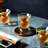 2/4pcs 50ml Golf Whiskey Glasses Double Walled Crystal Whiskey Cocktail Cup Washable Shot Glasses for Home Bar Party Golf Gifts