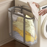 Foldable Mesh Laundry Basket Portable Storage Bag Space Saving Organizer for Clothes Home Travel Laundry Room Large Capacity