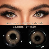 1Pair Colored Contact Lenses with Prescription Myopia Blue Lenses with Degree Gray Pupils Brown Lenses Fashion Yearly