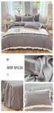 Princess Style Girls Bedding Set Ruffle Duvet Cover With Lace Korean Four Piece Set Quilt Cover Pillowcase Wedding Bedroom Decor