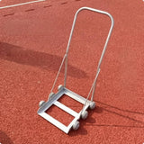 Hand-Push Trolley Cylindrical Handle Metal Trolley Platform Hand Truck Compact Flat Bed Platform Truck Four-Wheel