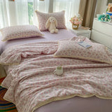 Printed Floral Summer Quilt Four Piece Set Suitable for Bedroom Bedding Set Summer Quilt Bed Sheet With Pillowcases Home Textile