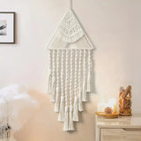 Minimalist Modern Style Hand Knitting Pendant Tassel Cotton Pendant Creativity Home Decoration Bedroom Door Decorative Brown