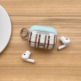 Korea fashion cute plaid sweater pattern gloss cover soft shockproof protection case for airpods 1 2 3 4 pro 2 coque fundas