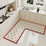 Light Luxury Simple Decorate Kitchen Carpet L-shaped Soft Mat Non-slip Oil-proof Waterproof PVC Easy To Clean Rug Ковер Tapis
