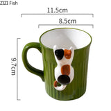 Cartoon Cute Cat Ceramic Mug Creative Office Water Cup Home Breakfast Milk Cup Couple Afternoon Tea Coffee Cup Friend Gift