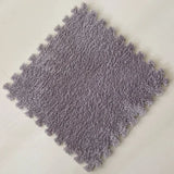 Plush Puzzle Foam Floor Mat Baby Play Mat Cute Soft Fluffy Interlocking Square Foam Tiles Area Rugs Carpet for Parlor Bedroom