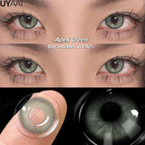 New Fashion Color Contact Lenses for Eyes Green Colorful Makeup High level of comfort Yearly 2pcs/pair