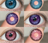 1 Pair Cosplay Colored Contact Lenses Anime Blue Lenses Purple Eye Halloween Makeup Contact Yearly Pink Beauty Pupils