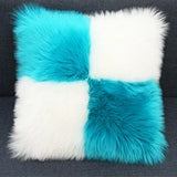 Includes Pillow Insert Living Room Sofa Pillow Cushion Color-blocked Plush Cushion Cover Machine-washable Sofa Pillow Home Decor