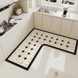 Light Luxury Simple Decorate Kitchen Carpet L-shaped Soft Mat Non-slip Oil-proof Waterproof PVC Easy To Clean Rug Ковер Tapis