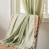 Boho Curtains Vintage Floral Farmhouse Light Filtering Rod Semi-Blackout Pocket Window for Drapes Living Room Bedroom Decoration