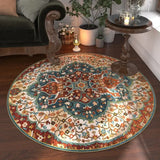 Round Carpets for Living Room  Vintage Floral  Large Area Home Decor Luxury Bohemian IG Exotic Art Soft Bedroom Polyester Rugs