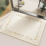 Fresh Floral Bath Mat Pastoral Garden Style Bathroom Rug Super Absorbent PVC Non-Slip Floor Mat Aesthetic Flower Shower Pad