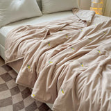 2025 new embroidered washed cotton summer quilt machine washable light dormitory single double summer air conditioner quilt