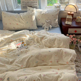 Simple Bedding Set Korean Style Soft Bed Sheet Set Queen King Size Duvet Cover Set No Filling With Pillowcase Bedroom Decor