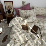 Floral Style Duvet Cover Pure Cotton Bed Cover Girls Soft Comforter Covers Set with Pillowcase King Size Quilt Cover Set